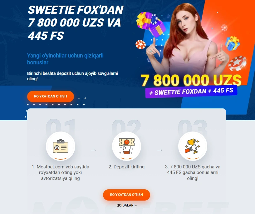 Mostbet UZ bonuslari welcome paket va free spin takliflari